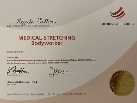 Diplôme de Regula Calloni (fascia-pilates)